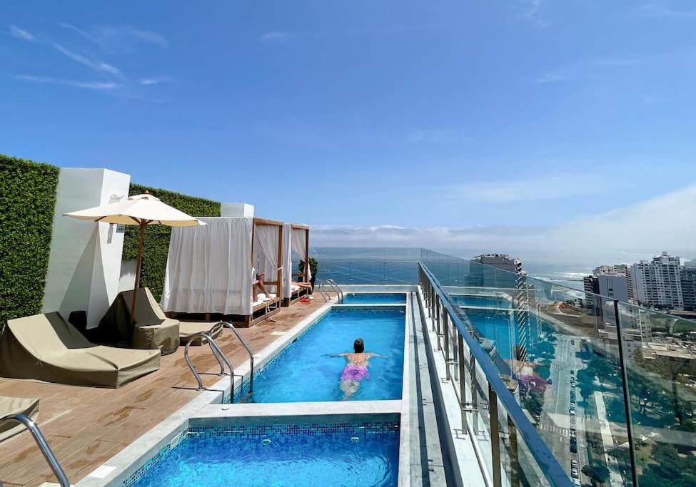 Apartmán Barranco Piso 18 Vista Al Mar Piscina Jacuzzi Gym Lima Exteriér fotografie